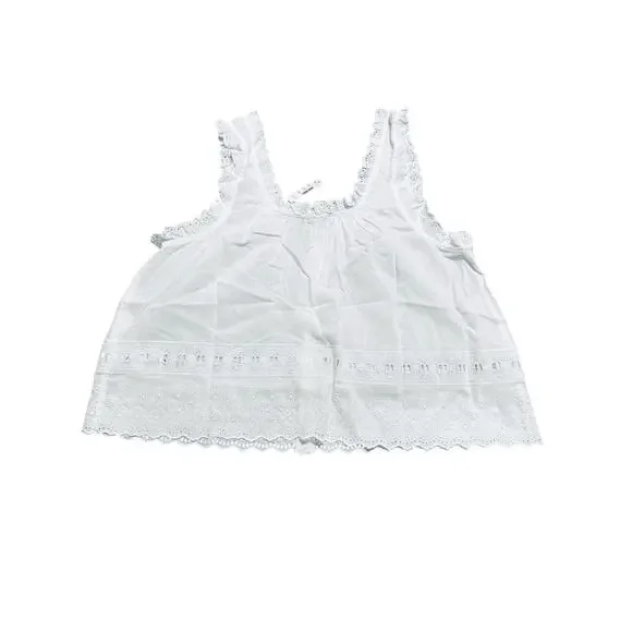 NWT Madewell Embroidered Ruffle Trim
Sleeveless Top White Lightweight - Picture 3 of 10